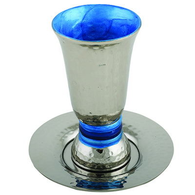 גביע קידוש אלומניום מהודר עם תחתית 12 ס"מ