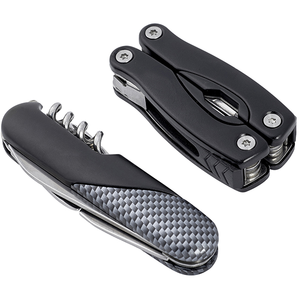 סט פלייר ואולר בגימור שחור/קרבון במארז אלומיניום  ZA-4311