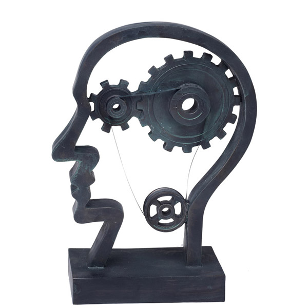 פסל אומנותי -  " גלגלי המוח "  ראש האדם   ZA-3530