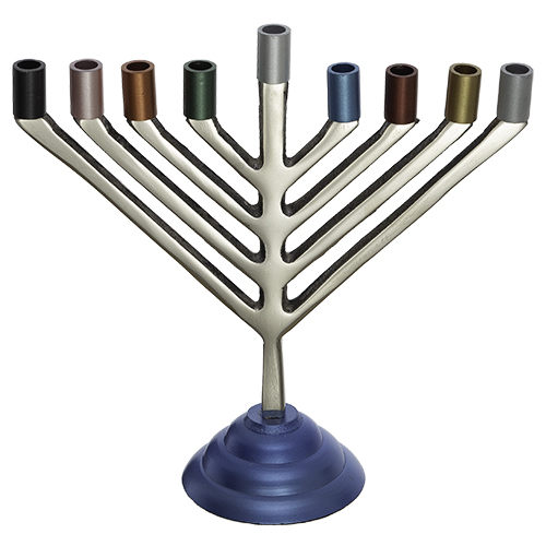 חנוכיה אלומיניום קנים צבעונים 19.UK45364ס"מ