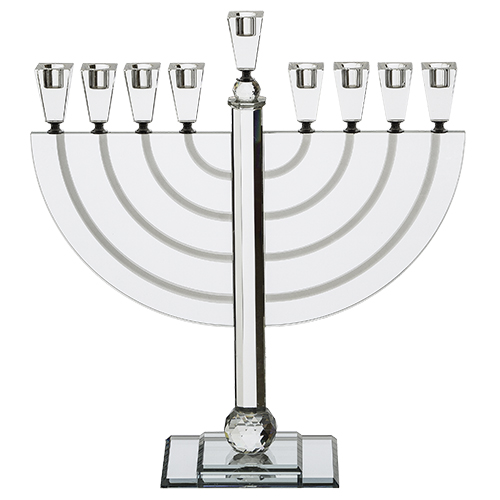 חנוכיה קריסטל מהודרת צבעונית 54 ס"מ