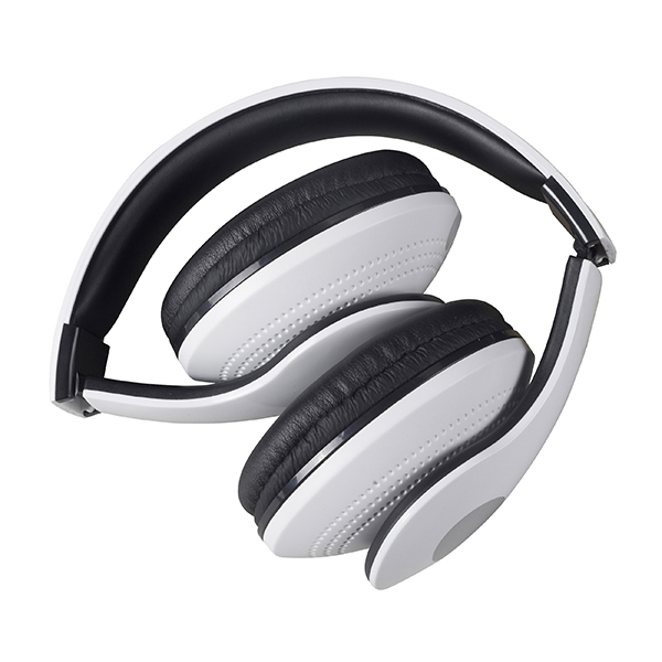 אוזניות מתקפלות SUPER-SOUND  בצבע לבן עם דיבורית ZA-2692