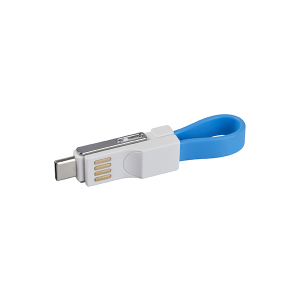 כבל טעינה / מחזיק מפתחות תואם ZA-4379 Type-C/ IPhone/Android