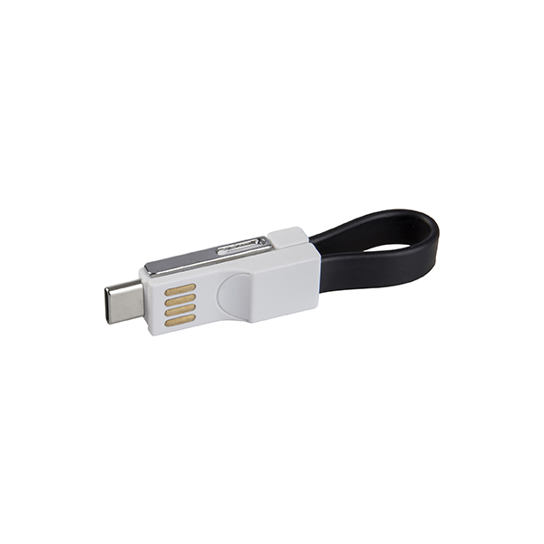כבל טעינה / מחזיק מפתחות תואם ZA-4379 Type-C/ IPhone/Android
