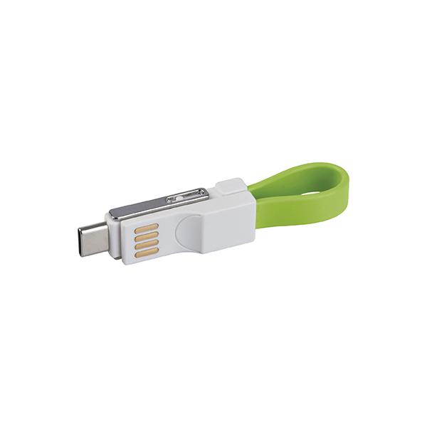 כבל טעינה / מחזיק מפתחות תואם ZA-4379 Type-C/ IPhone/Android