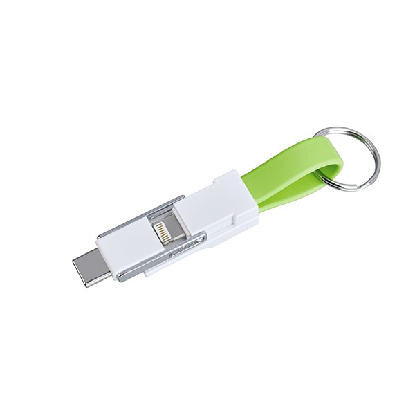 כבל טעינה / מחזיק מפתחות תואם ZA-4379 Type-C/ IPhone/Android