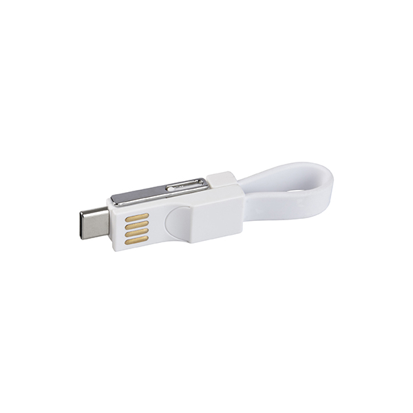 כבל טעינה / מחזיק מפתחות תואם ZA-4379 Type-C/ IPhone/Android