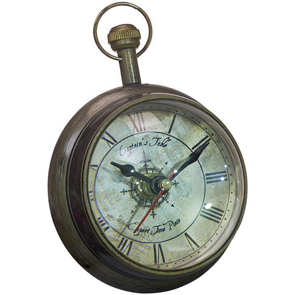 שעון שולחני נחושת עתיק קוטר 10 ס"מ ZA-3911