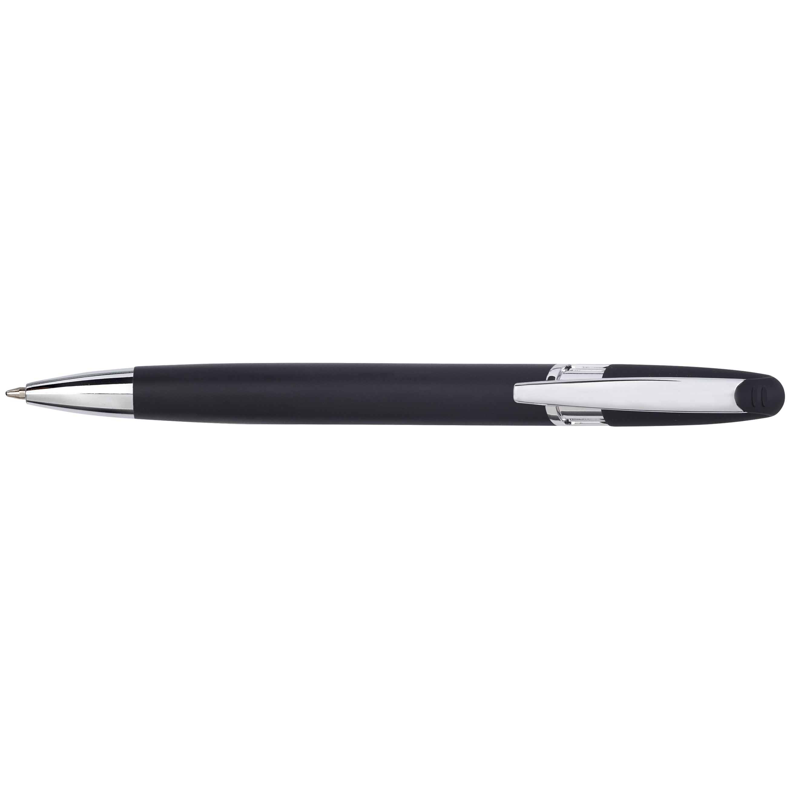 עט כדורי Polaris "פולאריס" מתכת בגימור מט-מטאלי בשילוב סיליקון מט שחור ZA-2908