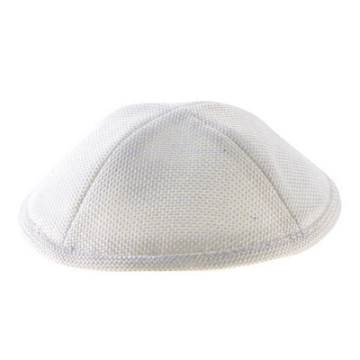 * כיפה פשתן לבן 17 ס