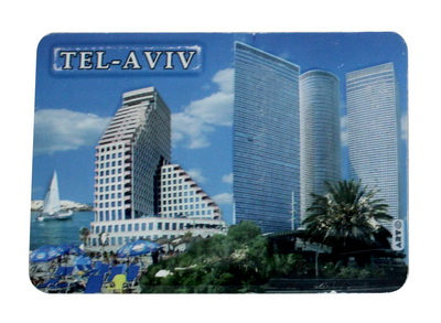 מגנט פלסטיק מלבן בולט - תל-אביב 7x10 ס"מ