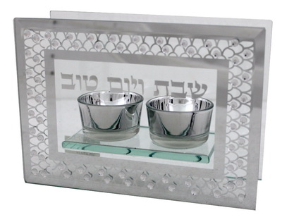פמוט זכוכית מלבני 24*16 ס"מ