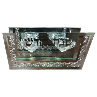 פמוטי קריסטל עם אבנים 22x10 ס"מ