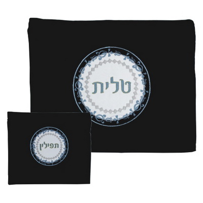 סט טלית תפילין קטיפה גרמנית מהודר 36x29 ס"מ