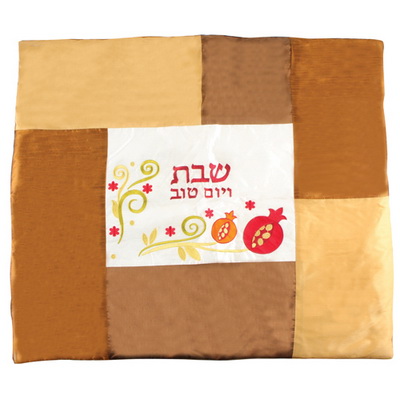 כיסוי פלטה רקמה עם אפליקציה גווני בז' 70x80 ס"מ
