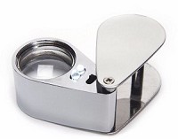 זכוכית מגדלת מתקפל+מנורת לד