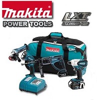 סט פטישון מקיטה + אימפקט + משחזת + פנס מקיטה כולל 3 סוללות 3AH