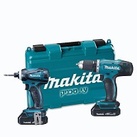 סט מברגות מקיטה 18V לתיום מברגה+מקדחה DLX2014